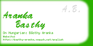 aranka basthy business card
