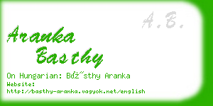 aranka basthy business card